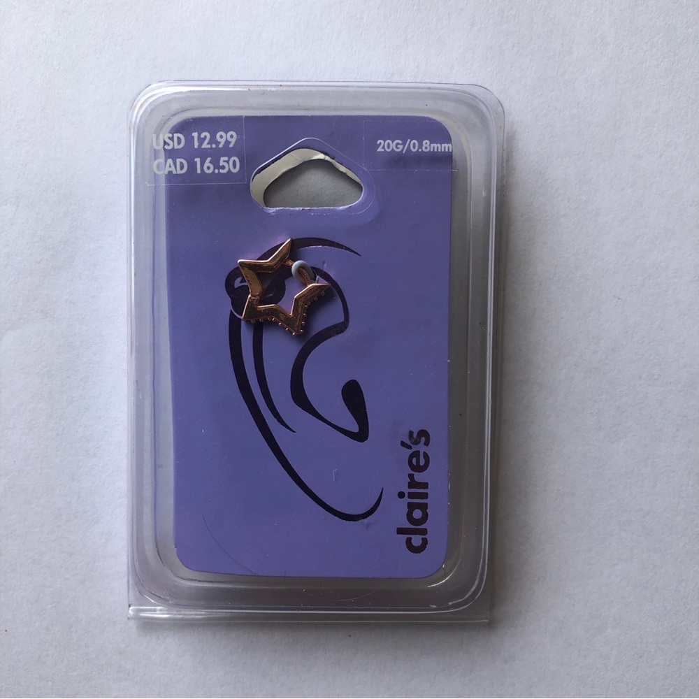 Rose Gold Star Hoop Helix Earring